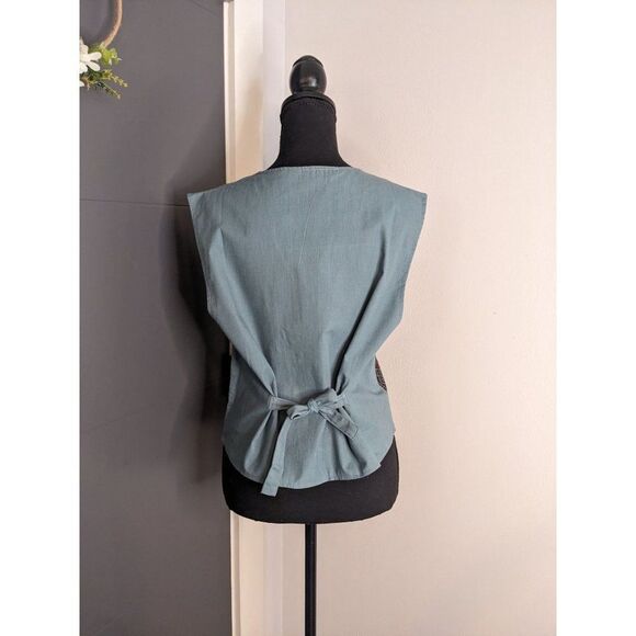 *3 for $12*‎ Silver Stream 100% Cotton Geometric Print Vest - Small - Picture 2 of 8